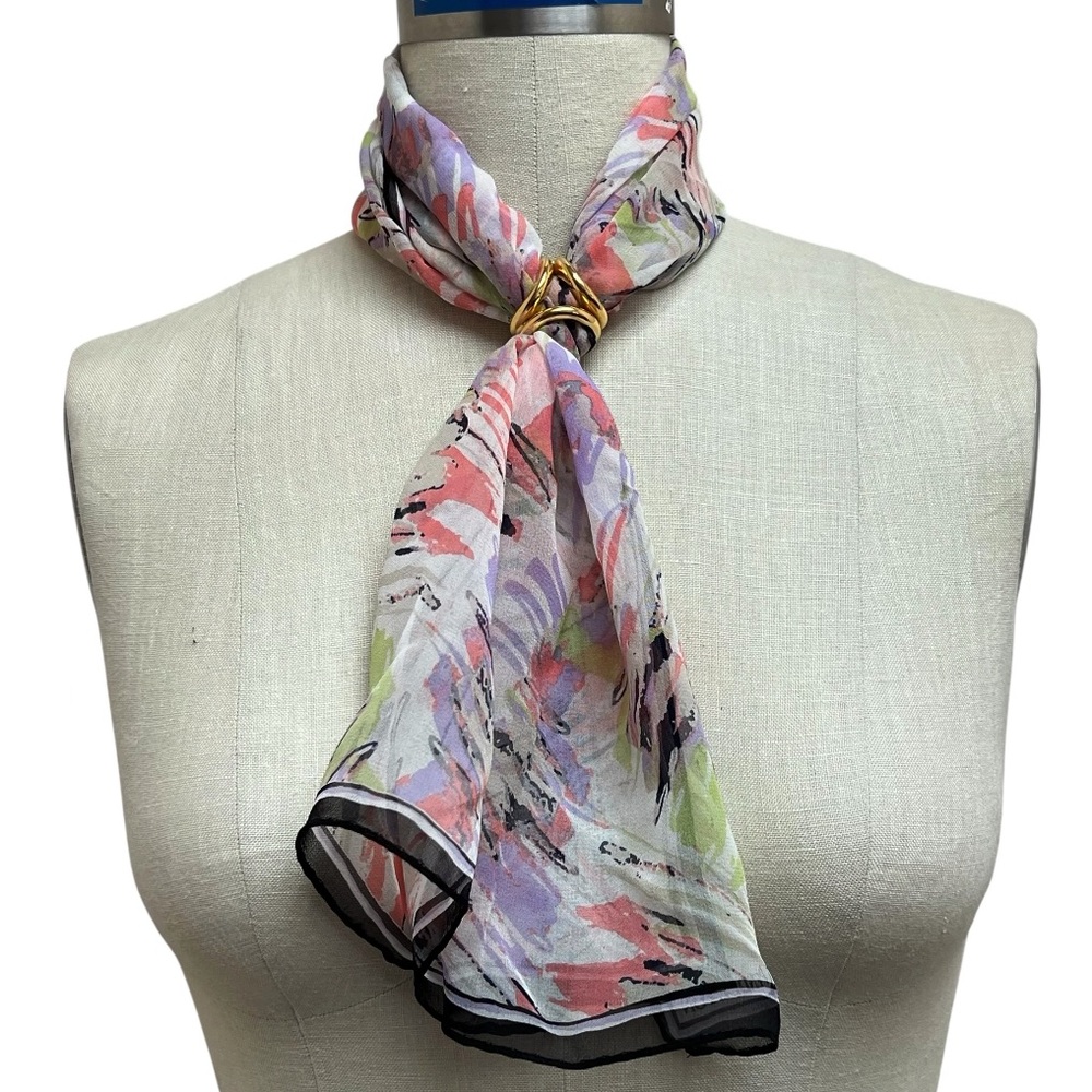 Pendleton 100% Silk Colorful Sheer Scarf